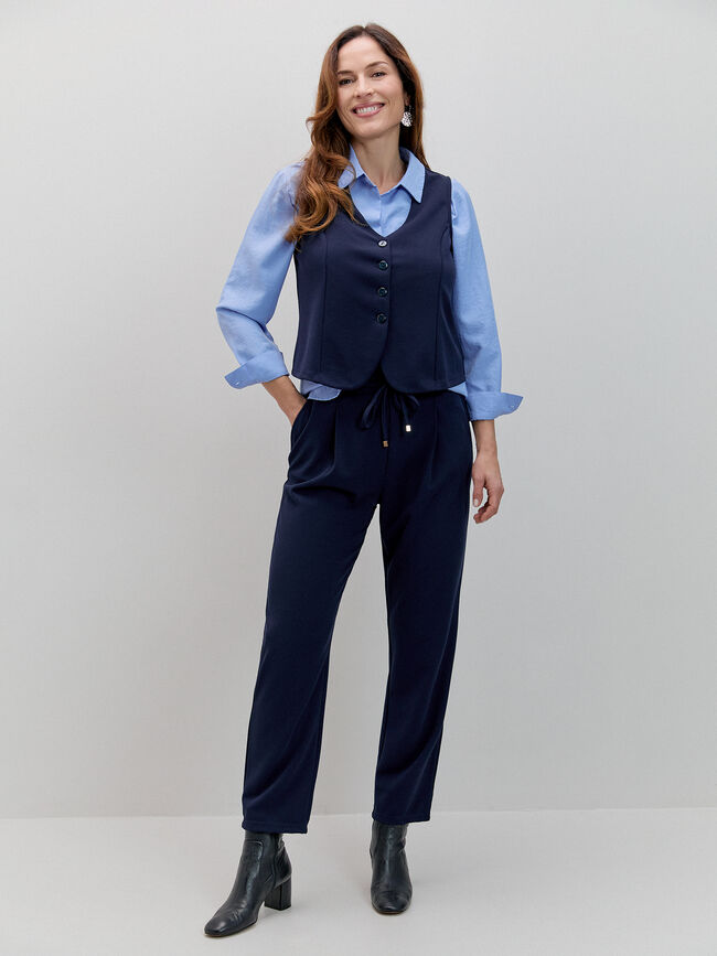 CHALECO DETALLE BOTON Azul Marino