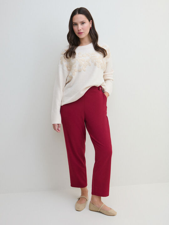 PANTALON JOGGER BOTONES Dark Cherry image number null