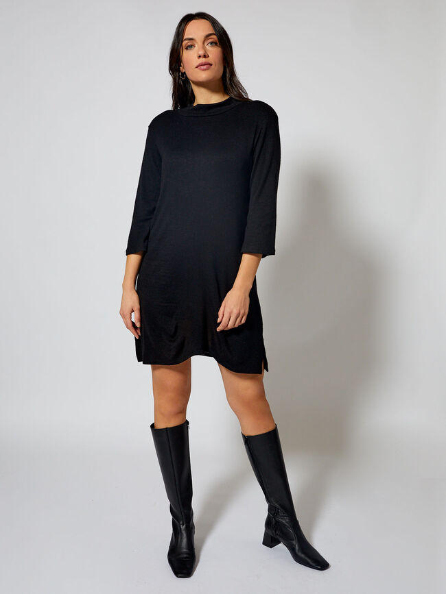 Vestido cuello perkins Negro