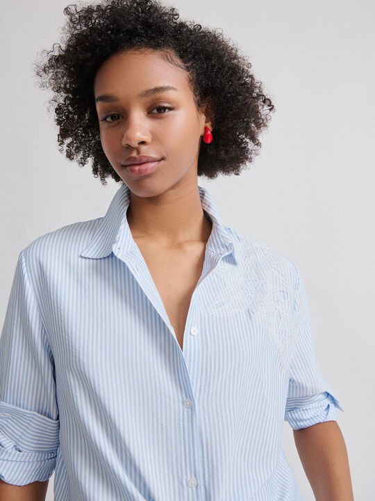 CAMISA APLIQUE BORDADO Blanco Optico image number null
