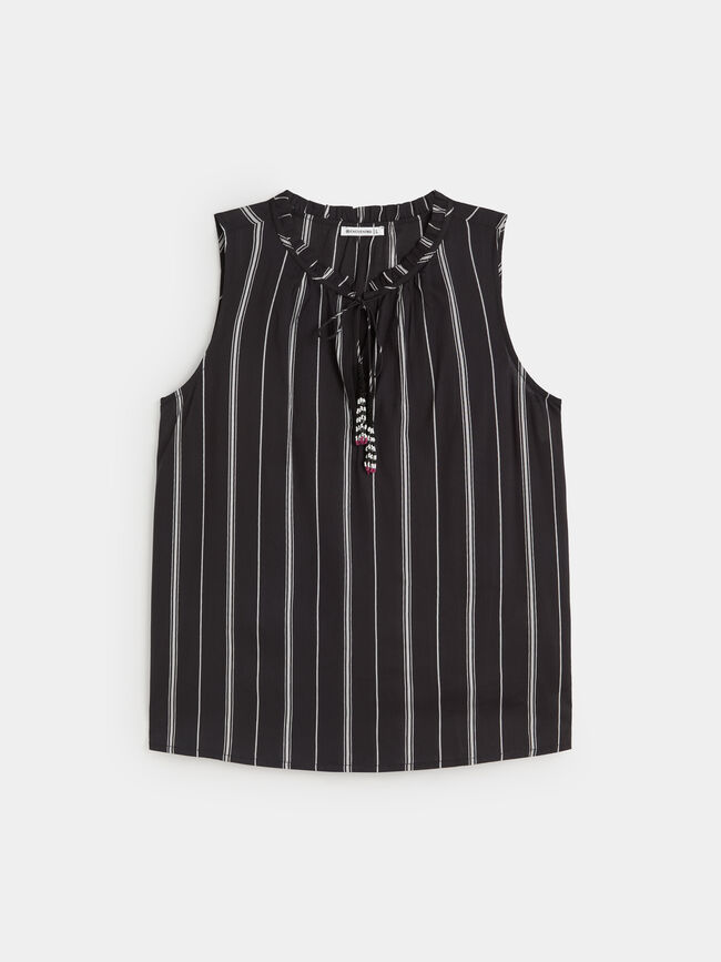 TOP FLUIDO ESTAMPADO Negro