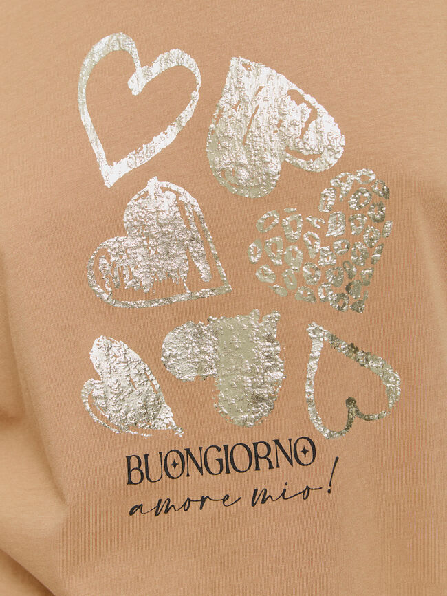 CAMISETA POSICIONAL CORAZONES burnt orange