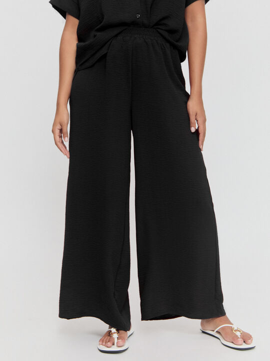 PANTALON ANCHO FLUIDO Negro image number null