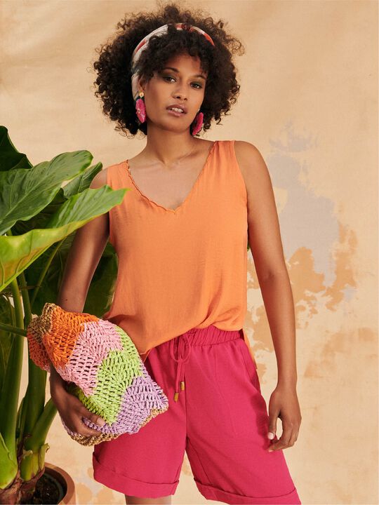 Top fluido satinado naranja tangy image number null