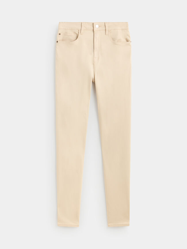 Vaquero pitillo básico Beige