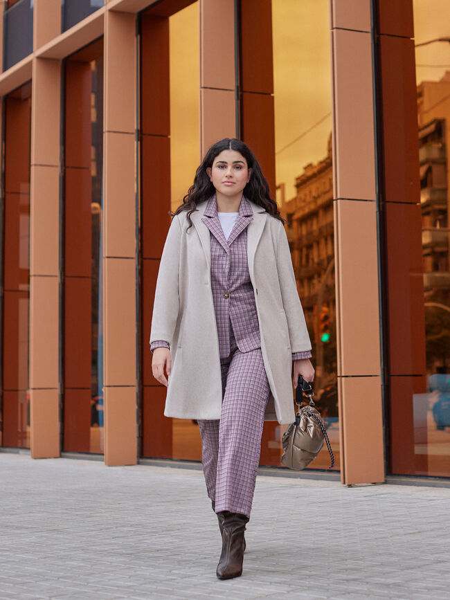 Americana traje cuadros Rosa Medio