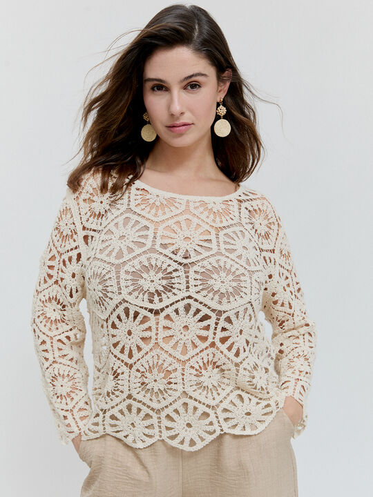 JERSEY HEXAGONAL Beige Claro image number null