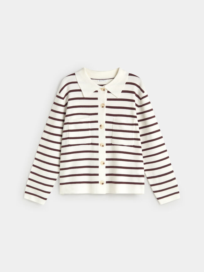CARDIGAN RAYAS Crudo