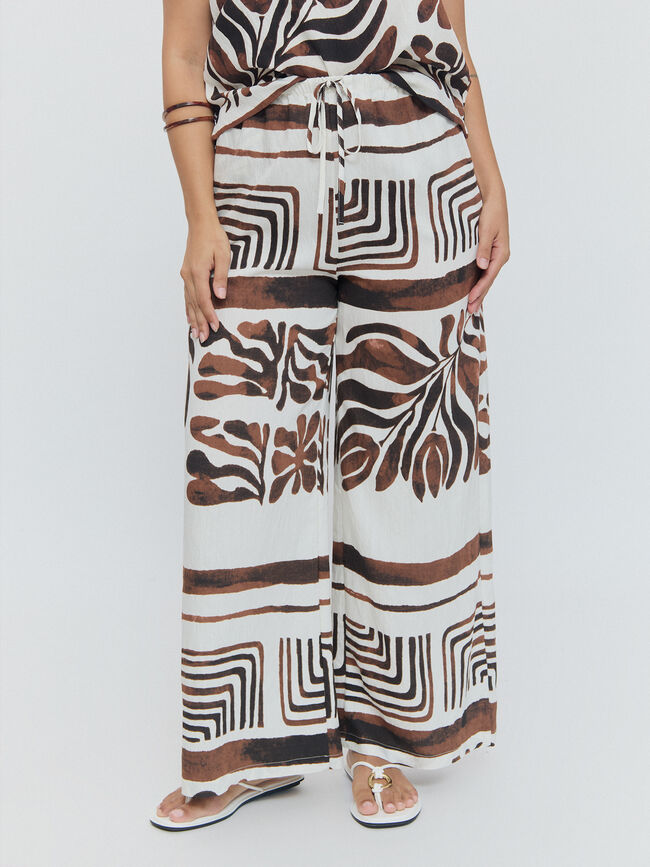 PANTALON CINTURILLA ESTRECHA Marron