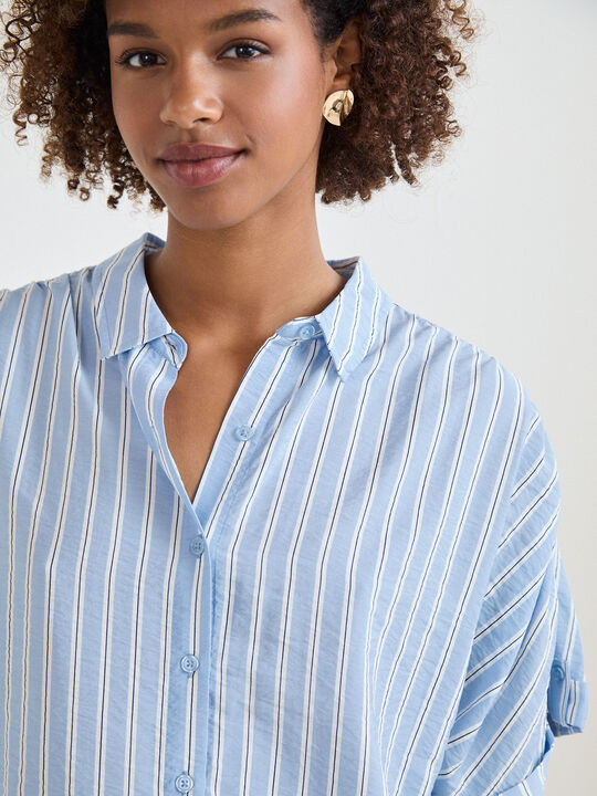 CAMISA MANGA CAIDA Azul Bebe image number null