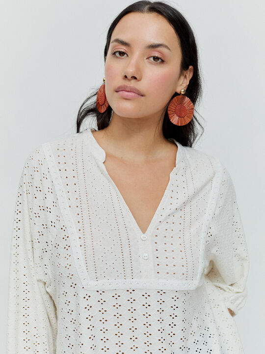 BLUSA POLYEYELET Crudo image number null