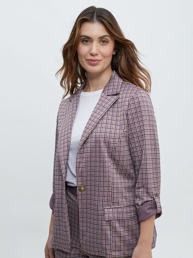 Americana traje cuadros Rosa Medio