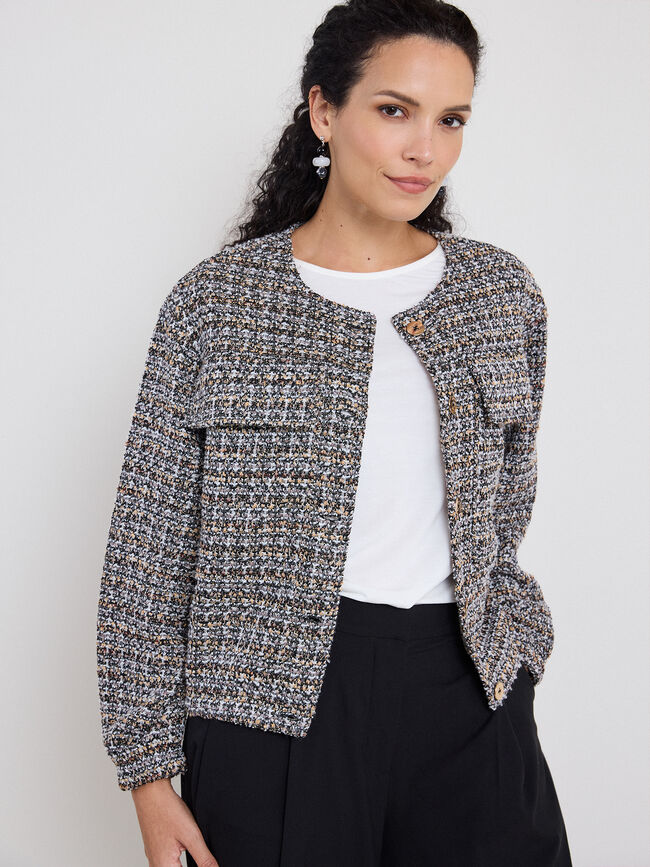 CHAQUETA DETALLE BOLSILLOS Estampado 1
