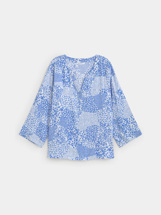 BLUSA FLUIDA ESTAMPADA Cobalto image number null