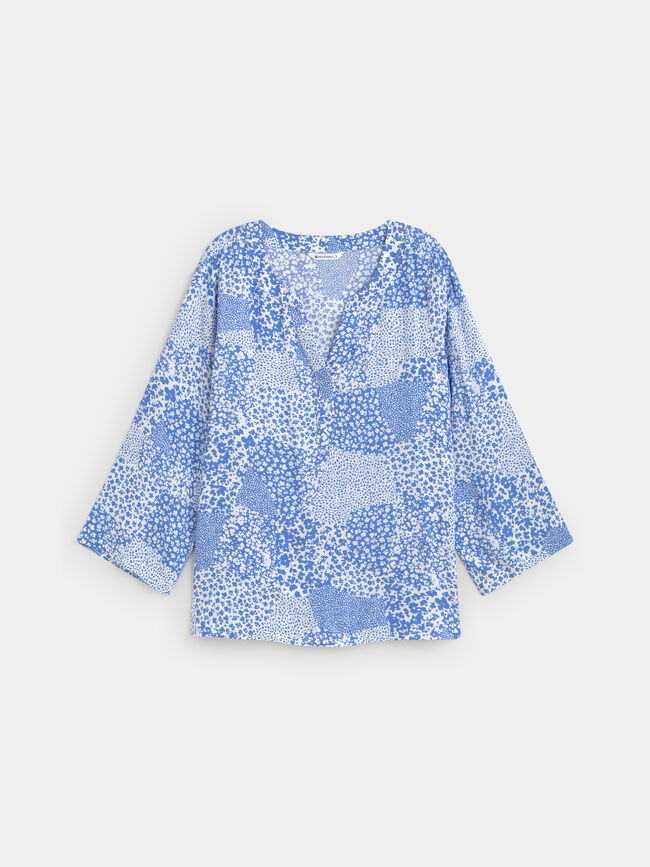 BLUSA FLUIDA ESTAMPADA Cobalto
