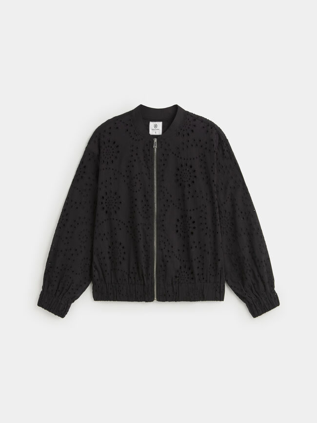 BOMBER BORDADOS Negro