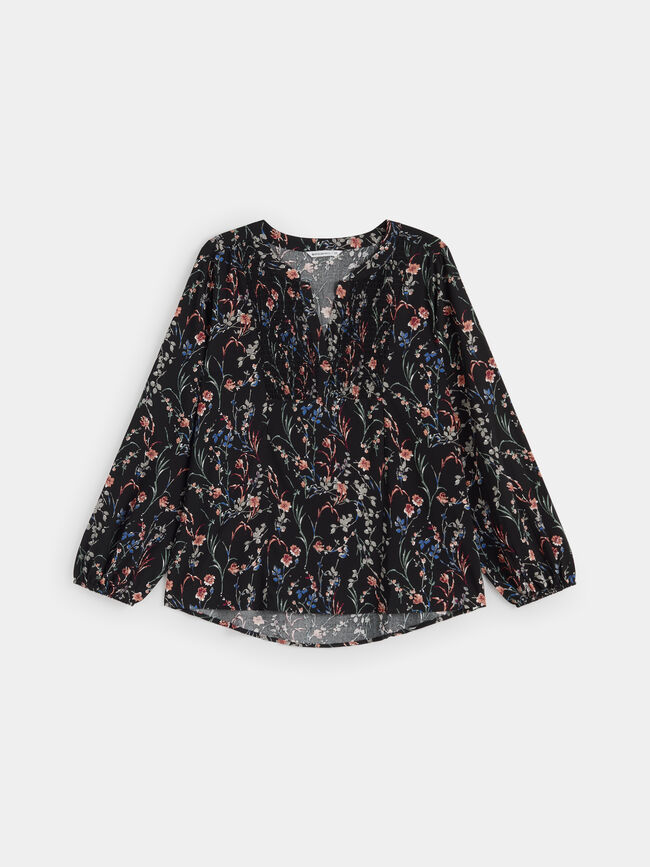Blusa nido de abeja Negro
