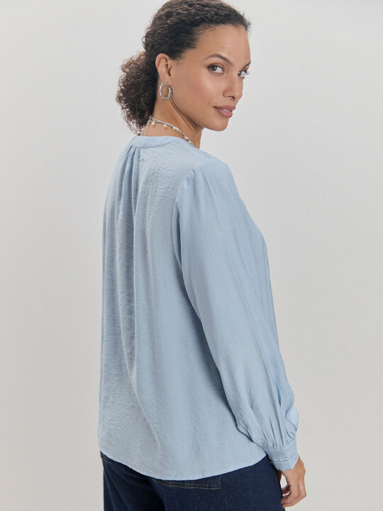 BLUSA CANESÚ PUNTILLA Azul Bebe image number null