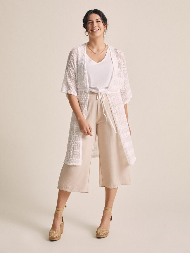 Pantalón culotte fluido Piedra oscuro