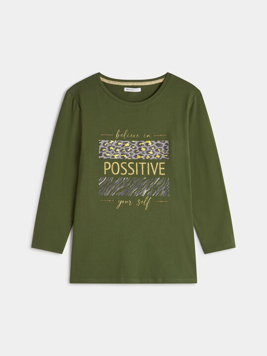 CAMISETA ESTAMPADA Kaki image number null