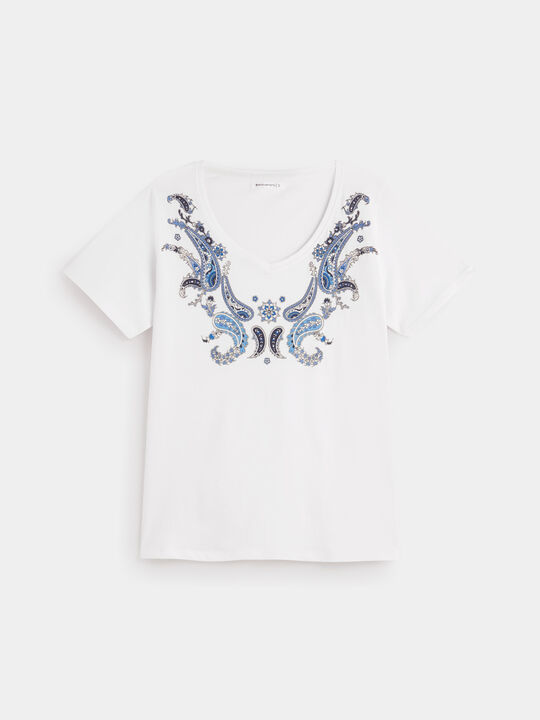 CAMISETA ESTAMPADO ÉTNICO Blanco Optico image number null