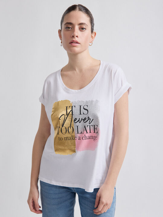 CAMISETA POSICIONAL ACUARELA Blanco Optico image number null
