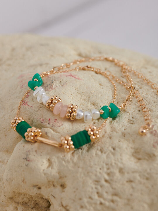 PULSERA CON PIEDRAS Verde Brillante image number null