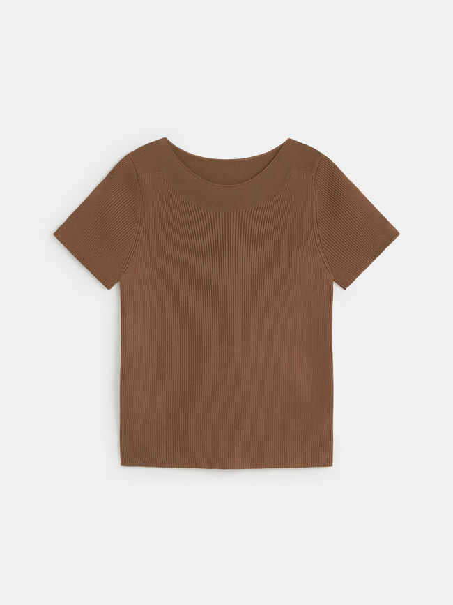 TOP CUELLO BARCO Marron chocolat