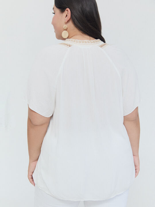 BLUSA MANGA CORTA Crudo image number null