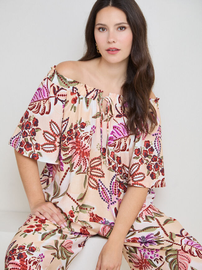 BLUSA GOMA CUELLO Crudo