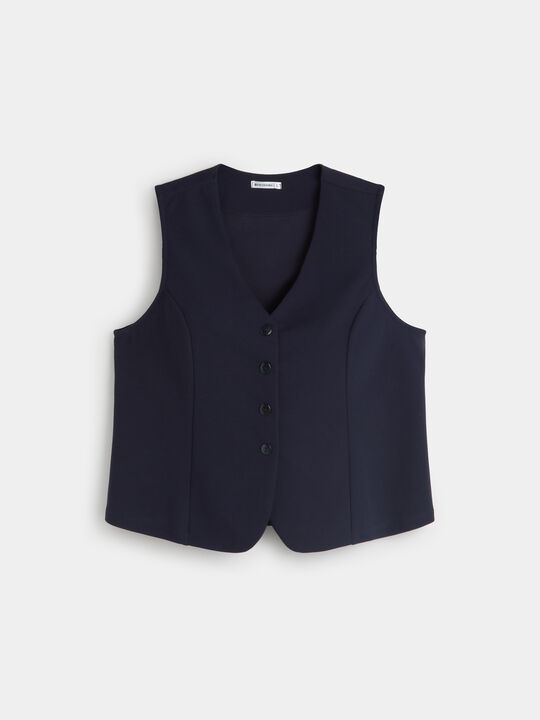 CHALECO DETALLE BOTON Azul Marino image number null