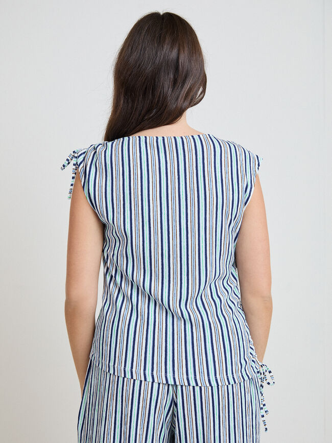 CAMISETA SET ESTRUCTURA FRUNCIDOS Azul Marino