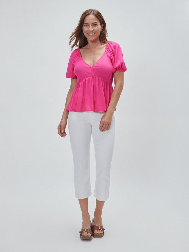 TOP CUELLO PICO Fucsia