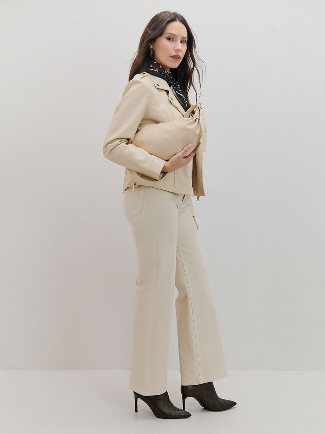 CAZADORA CREMALLERA CRUZADA Crudo