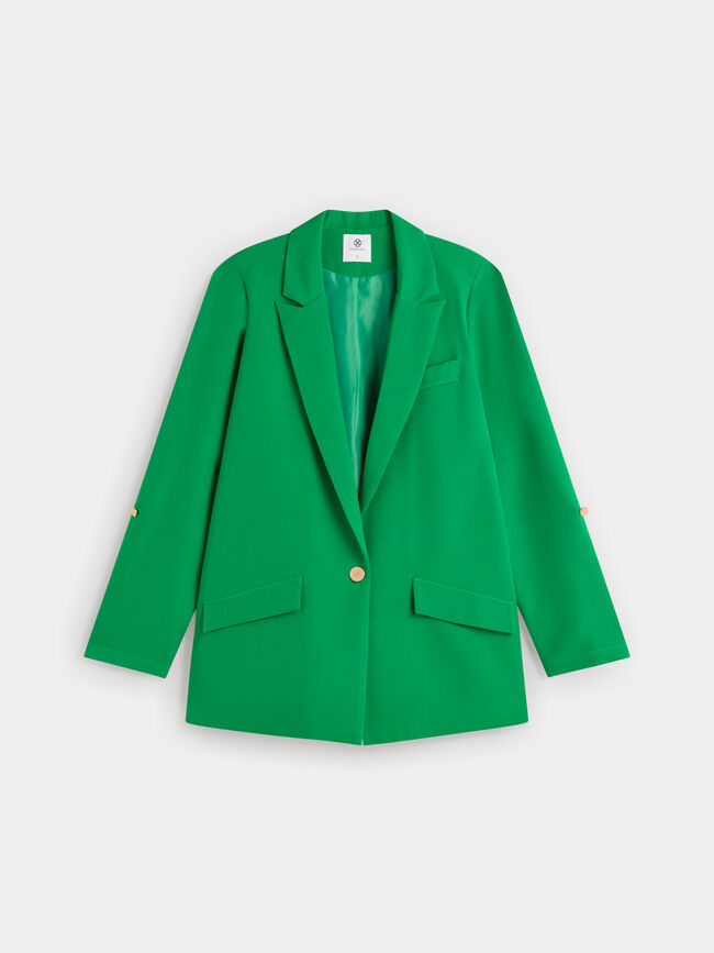 Blazer basica con forro Verde