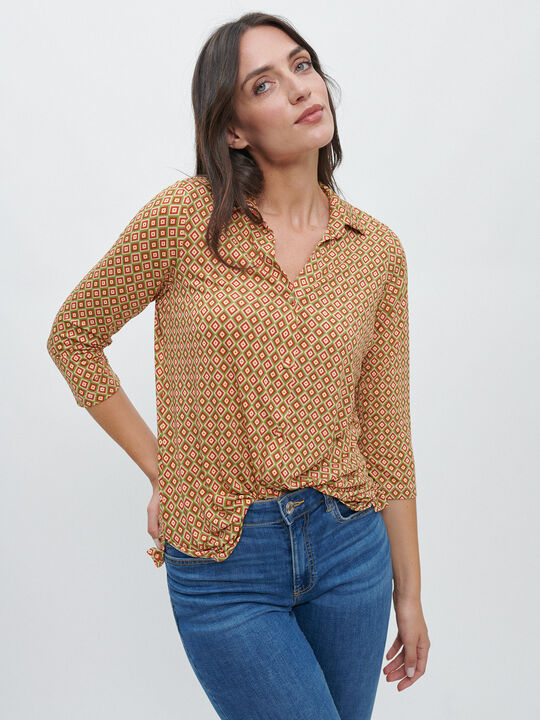 CAMISETA CUELLO CAMISERO Estampado 1 image number null