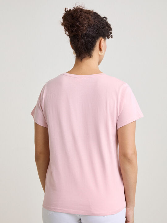 CAMISETA LETRAS ANIMAL Rosa image number null