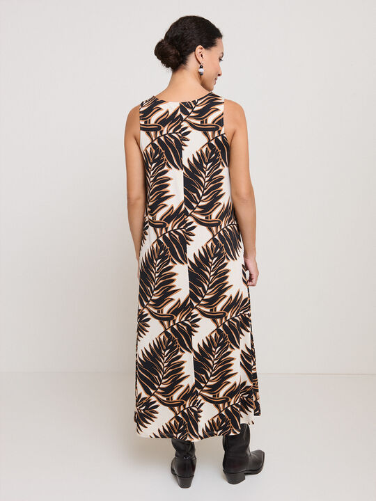 VESTIDO PALMERAS ESCOTE REDONDO Estampado 1 image number null