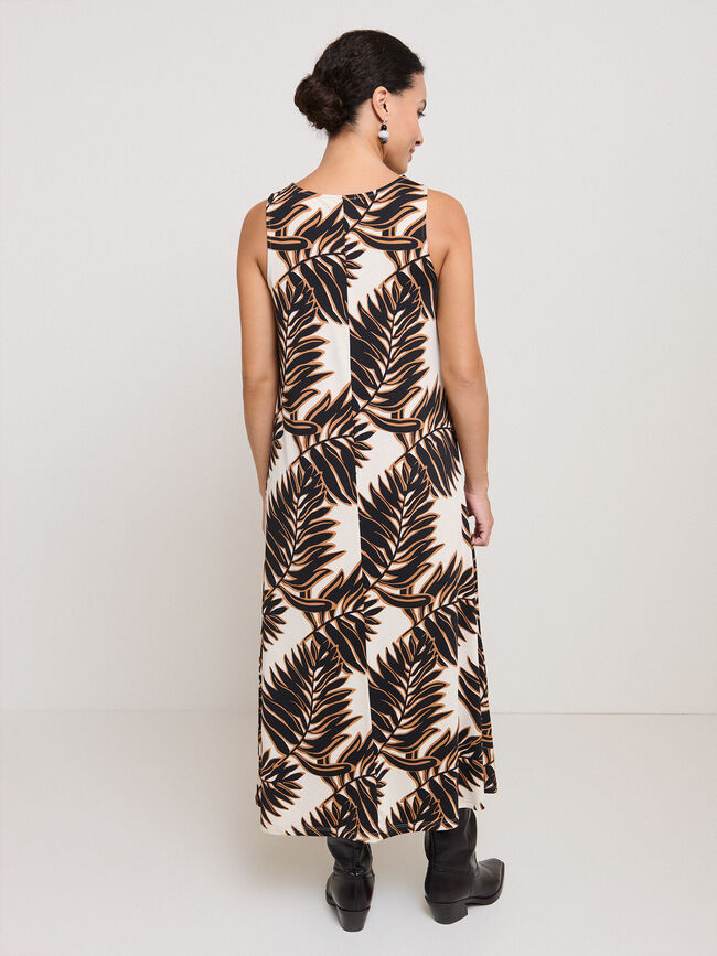 VESTIDO PALMERAS ESCOTE REDONDO Estampado 1