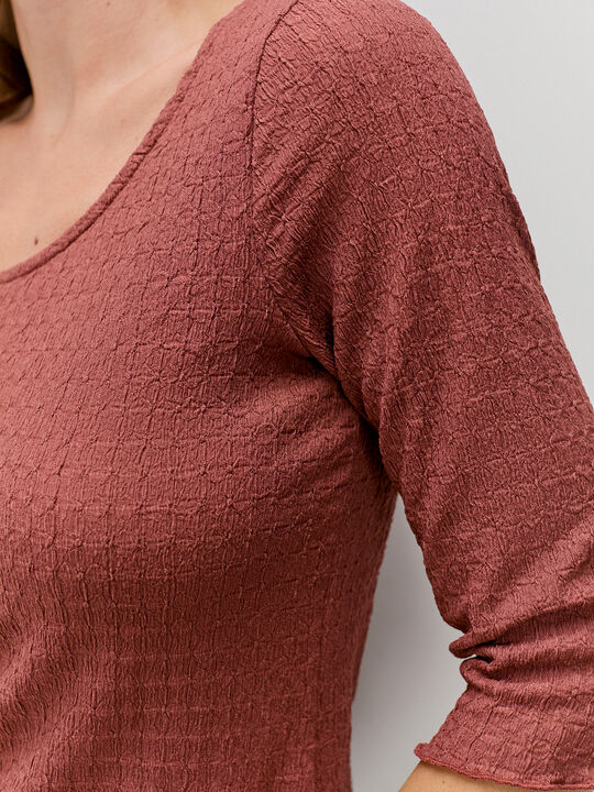 CAMISETA CRINCKLE 3/4 Marron/Naranja image number null