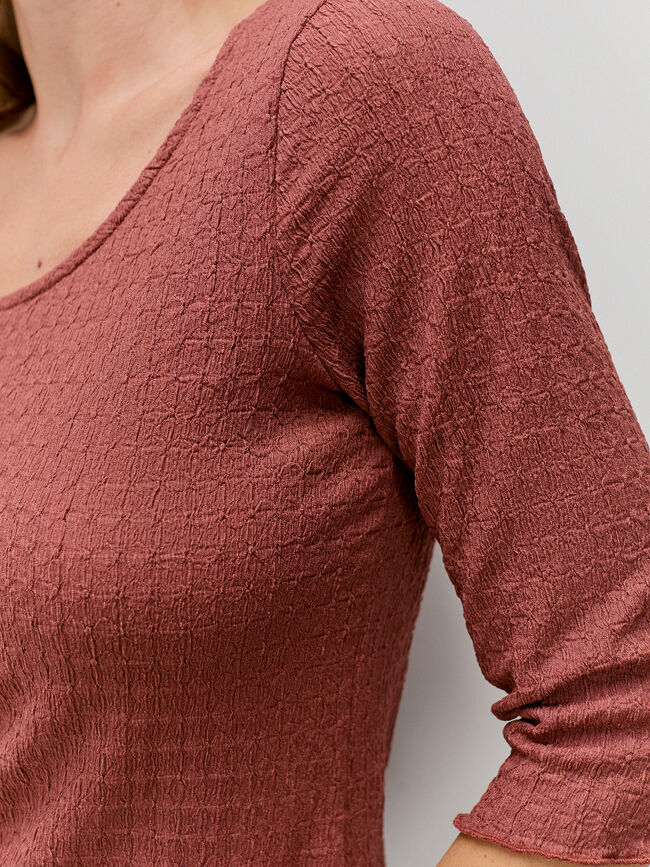 CAMISETA CRINCKLE 3/4 Marron/Naranja