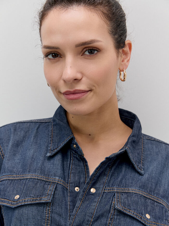 CAMISA VAQUERA RECTA Dark blue