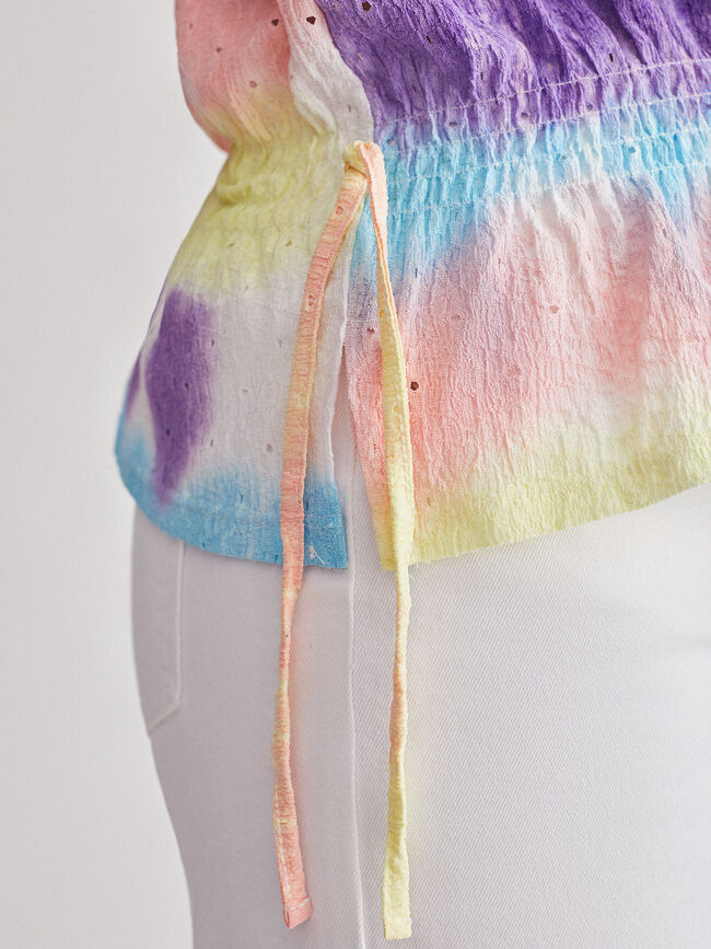 Top tie dye detalle cintura Amarillo Pastel