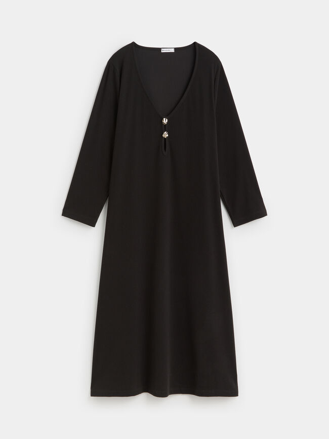 VESTIDO DETALLE BOTONES Negro