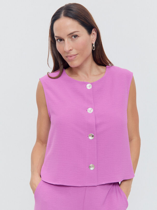 CHALECO BOTON RELIEVE Violeta