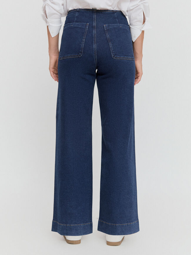 WIDE LEG BOLSILLOS Dark blue