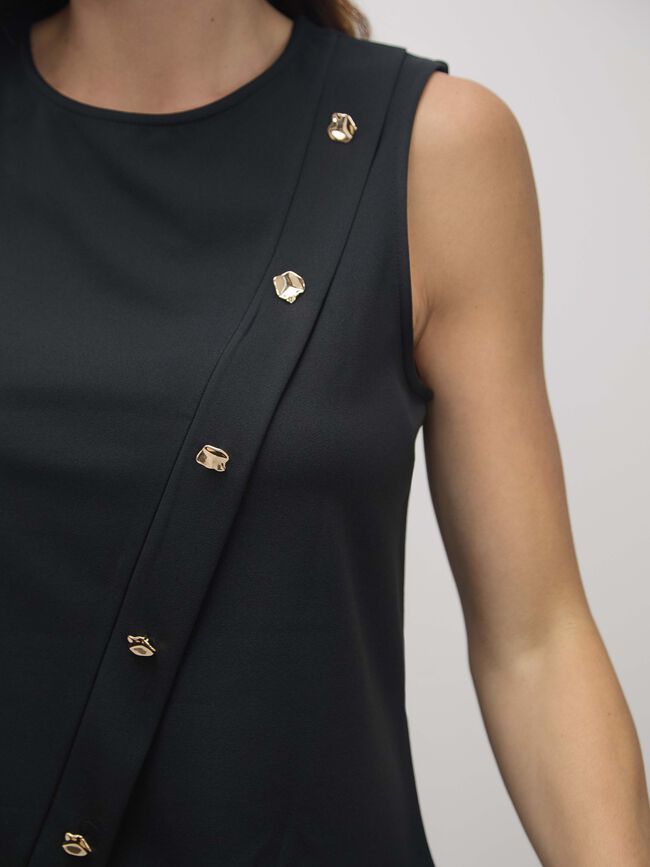 CHALECO ASIMETRICO Negro