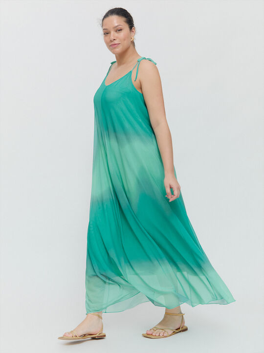 VESTIDO TUL ESTAMPADO Turquesa image number null