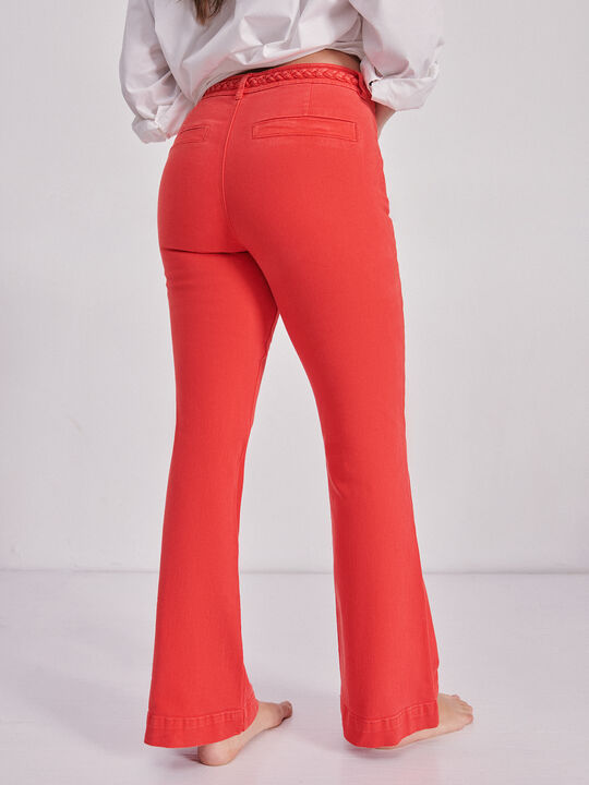Pantalon acampanado trenza Coral image number null