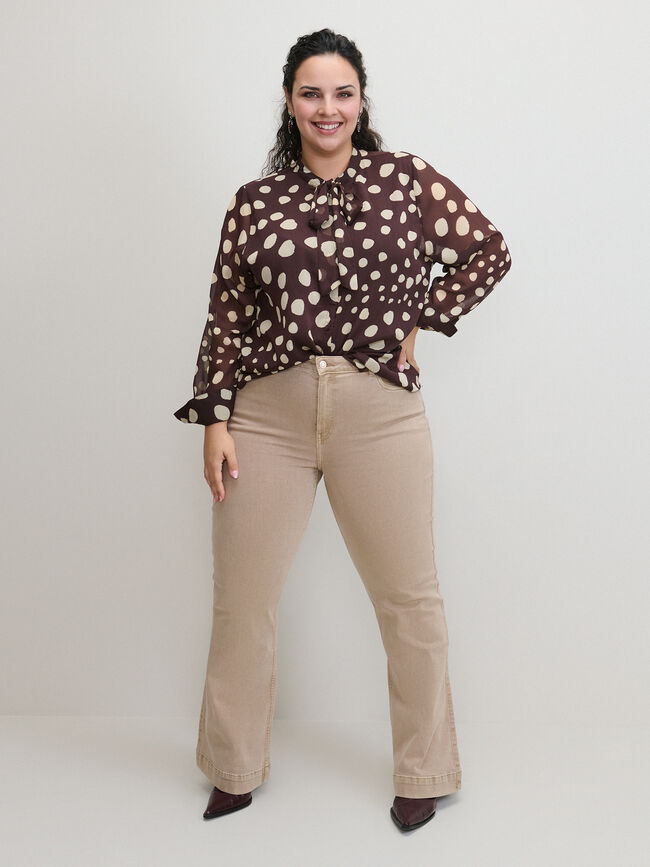 BLUSA LAZO ESTAMPADA Marron